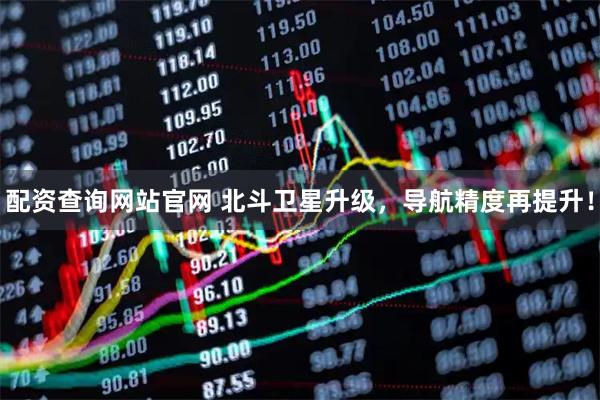 配资查询网站官网 北斗卫星升级，导航精度再提升！